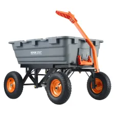 Poly Garden Dump Cart 1500 lb with Steel Frame, Convertible Handle and 13in Tires