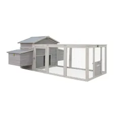 Samland Wooden Chicken Coop with Spacious Run, Outdoor Waterproof Hen House