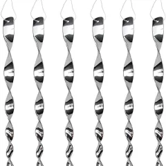 16 Pack Silver Spiral Reflective Bird Repellent Scare Rods, 29.5cm