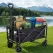 Gardeon Folding Garden Cart Trolley Black, 80kg, Oxford Cloth