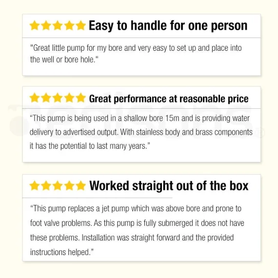 1HP Submersible Bore Water Pump Deep Well Irrigation Stainless Steel 240V image: 1