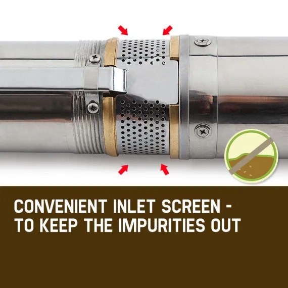 1HP Submersible Bore Water Pump Deep Well Irrigation Stainless Steel 240V image: 3