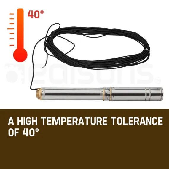 1HP Submersible Bore Water Pump Deep Well Irrigation Stainless Steel 240V image: 6