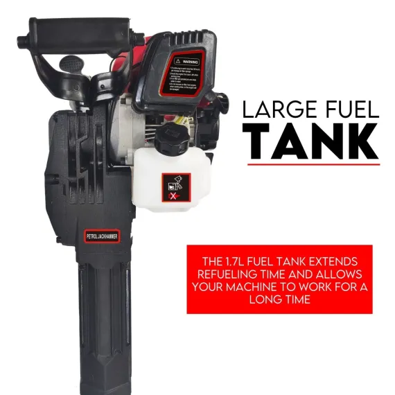 2 Stroke Petrol Demolition Jackhammer Concrete Tile Breaker 52cc Jack Hammer image: 4