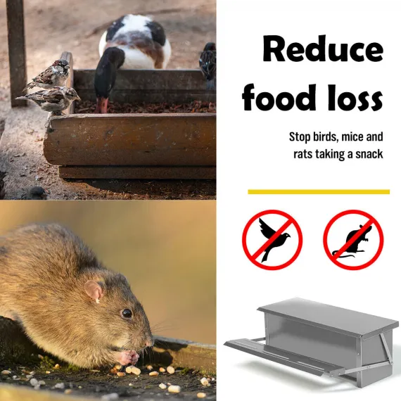 10KG 12.5L Garden Farm Automatic Food Storage Box Stand Chicken Feeder Poultry image: 3