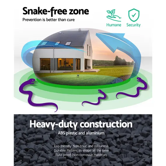 Gardeon Snake Repeller Set of 12 Solar LED Pulse Plus Ultrasonic Pest Rodent Repellent image: 3