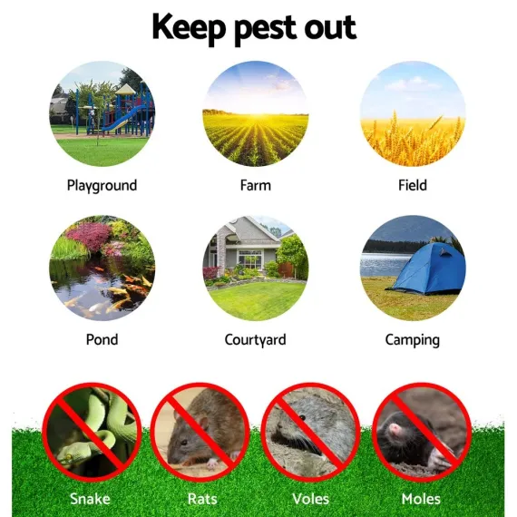 Gardeon 6X LED Solar Snake Repeller Pulse Plus Ultrasonic Pest Rodent Repellent image: 5