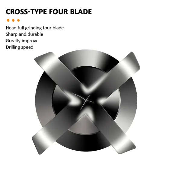 4PCS Drill Set Hex Tile Drill Bit Glass Ceramic Bric Hex Shank Cross Spear Head image: 4