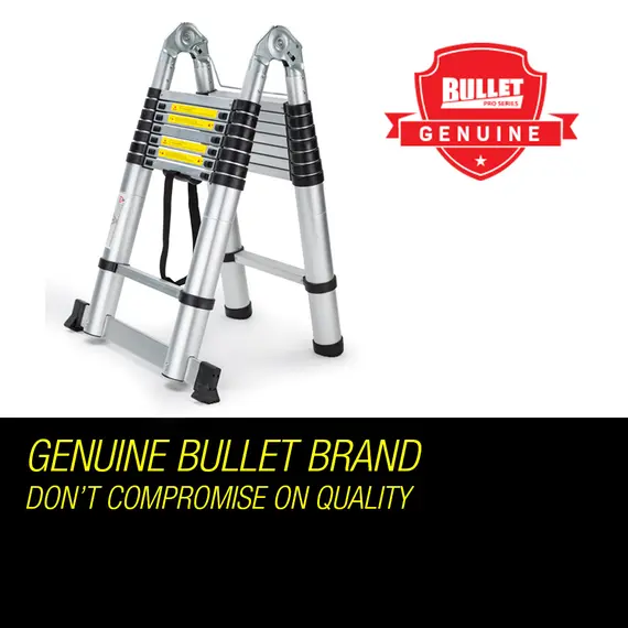 Bullet 5m Telescopic Aluminium Multipurpose Ladder Extension Alloy Step image: 1
