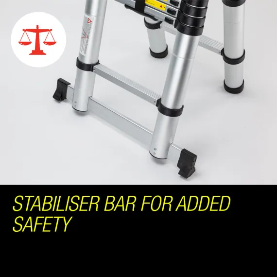 Bullet 5m Telescopic Aluminium Multipurpose Ladder Extension Alloy Step image: 9