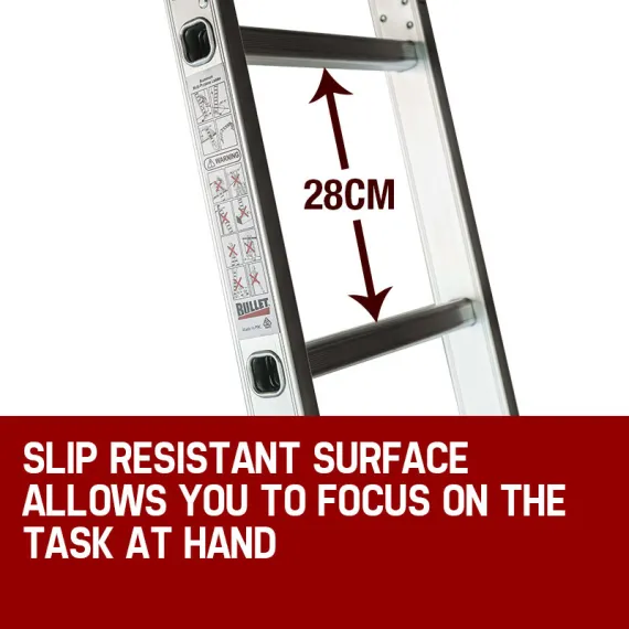 Bullet 5.8m Multipurpose Ladder Aluminium Extension Folding Adjustable Step image: 4