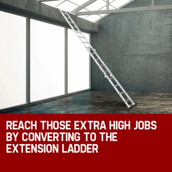 Bullet 5.8m Multipurpose Ladder Aluminium Extension Folding Adjustable Step image: 8
