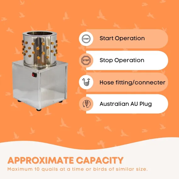 30cm Bird Feather Plucker Machine - Electric Automatic Quail Pigeon Defeathering image: 2