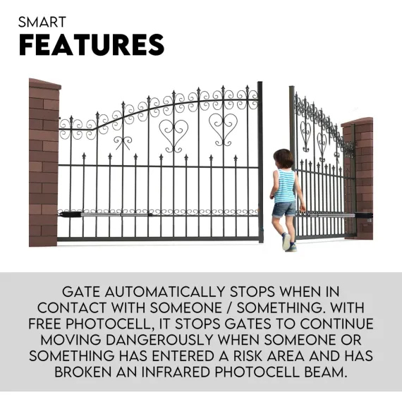 Double Swing Gate Opener Automatic Full Solar Power Kit Remote Control image: 1