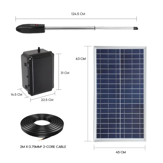 Double Swing Gate Opener Automatic Full Solar Power Kit Remote Control image: 3