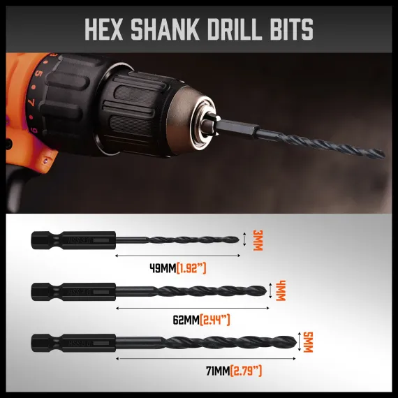 26Pc Impact Screwdriver Bit Set Magnetic Drill Bit Holder Quick Release Drilling image: 6