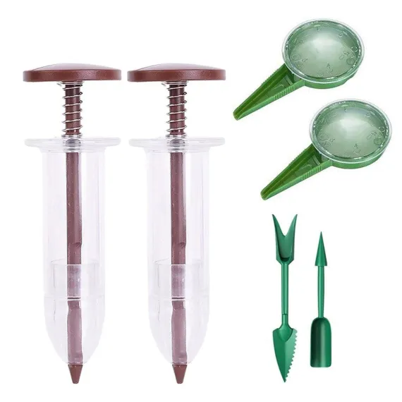 6PCS Garden Seeder Set Mini Seed Planting Tools Manual Seeder for Gardening - Coffee image: 7