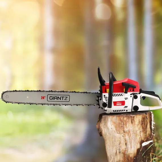 Giantz 62cc Petrol Chainsaw 24 Inch Bar Chain Saw Tree Pruner 2 Stroke E-Start image: 6