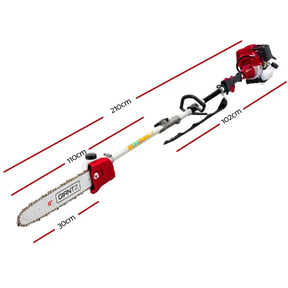 Giantz 52cc Pole Chainsaw Petrol 2 Stroke Tree Pruner Long Reach Saw 12 Inch Bar image: 1