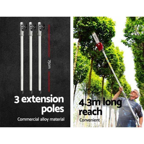 Giantz 52cc Pole Chainsaw Petrol 2 Stroke Tree Pruner Long Reach Saw 12 Inch Bar image: 4