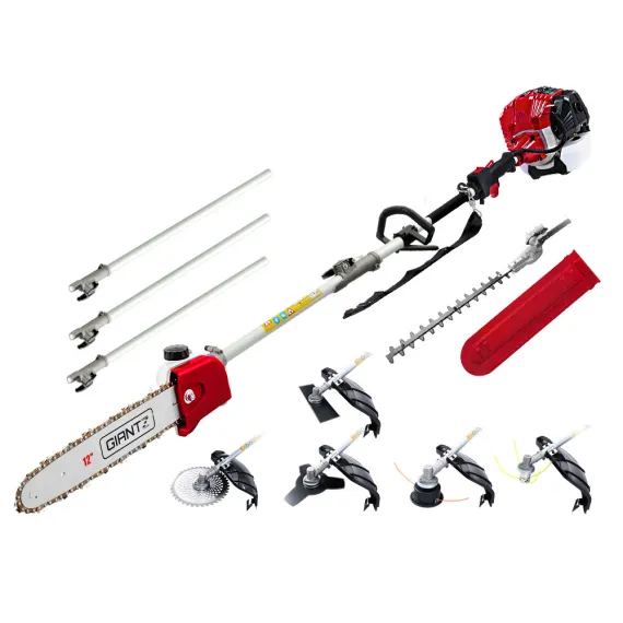 Giantz 52CC Pole Chainsaw 2 Stroke Petrol Hedge Trimmer Tree Pruner 7 In 1