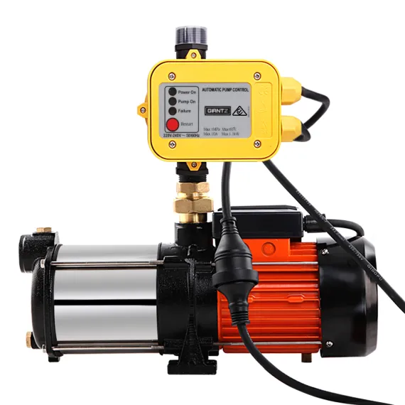 Giantz 1800W Max 5-Stage Garden Water Pump High Pressure Irrigation Booster Pump, Automatic Multi-Stage External Sprinkler Pump for Rainwater Tank Transfer, Home Farm Lawn, Yellow image: 2