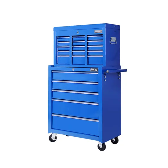 Giantz 14 Drawer Tool Box Cabinet Chest Mechanic Garage Storage Trolley Blue image: 2
