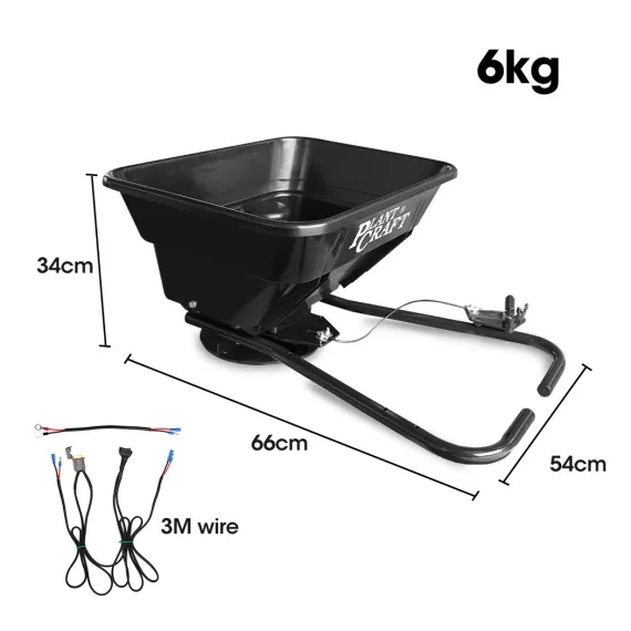 PLANTCRAFT Spreader 12V 36kg 30L Lawn Seed Fertiliser, for ATV, Ride on Mower, with Rain Cover image: 5