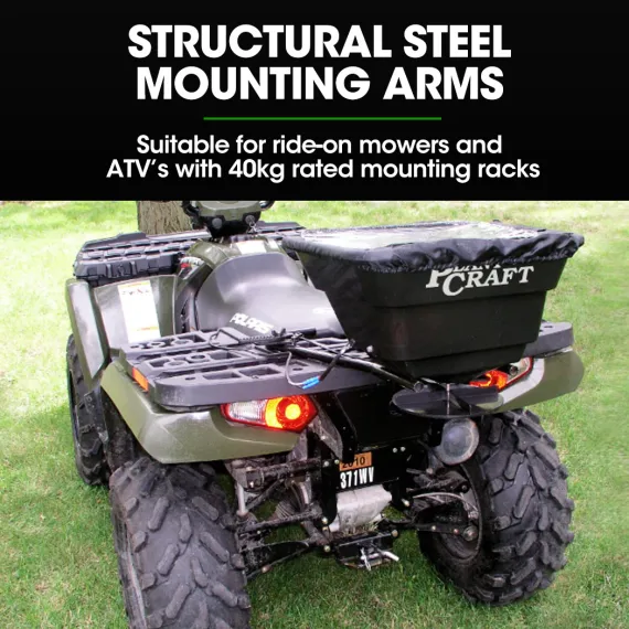 PLANTCRAFT Spreader 12V 36kg 30L Lawn Seed Fertiliser, for ATV, Ride on Mower, with Rain Cover image: 6
