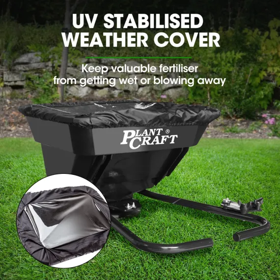 PLANTCRAFT Spreader 12V 36kg 30L Lawn Seed Fertiliser, for ATV, Ride on Mower, with Rain Cover image: 8