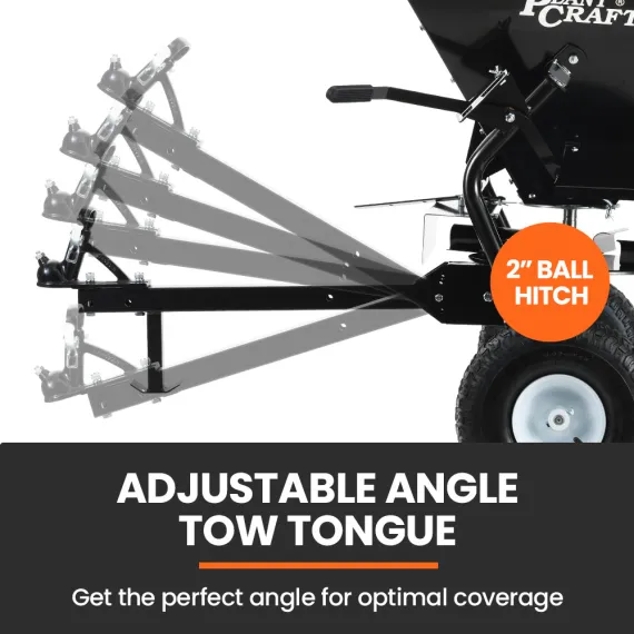 PlantCraft 160L Tow Behind Broadcast Seed and Fertiliser Spreader, 158kg Load, Heavy Duty image: 3