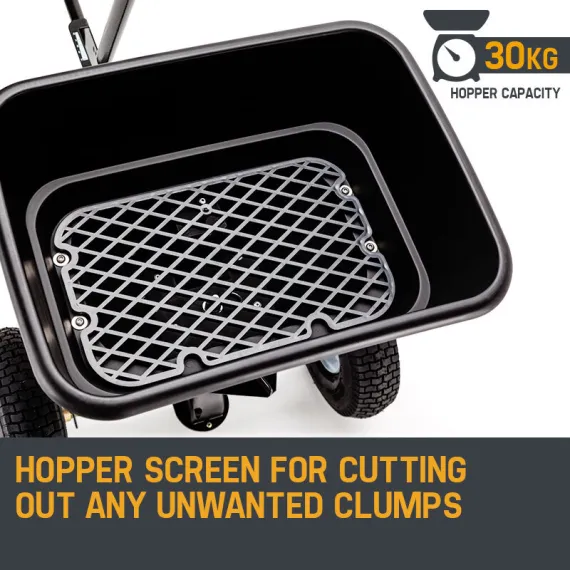 PLANTCRAFT Tow Behind Broadcast Spreader 30kg 26L Seed Fertiliser Tow Rotary image: 1