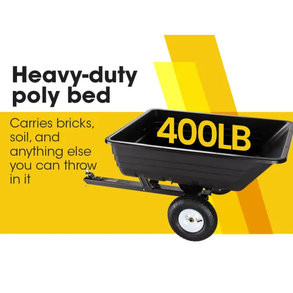 PLANTCRAFT 400LBS Poly Dump Cart Garden Tip Trailer Tray Tow Quad ATV Ride image: 3