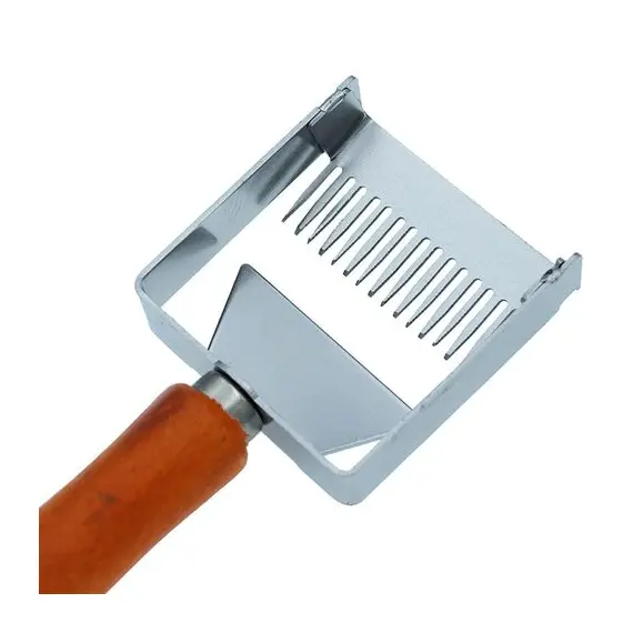 Uncapping Fork Iron Honeycomb Honey Scraper Wooden Handle Beekeeping Tools image: 1