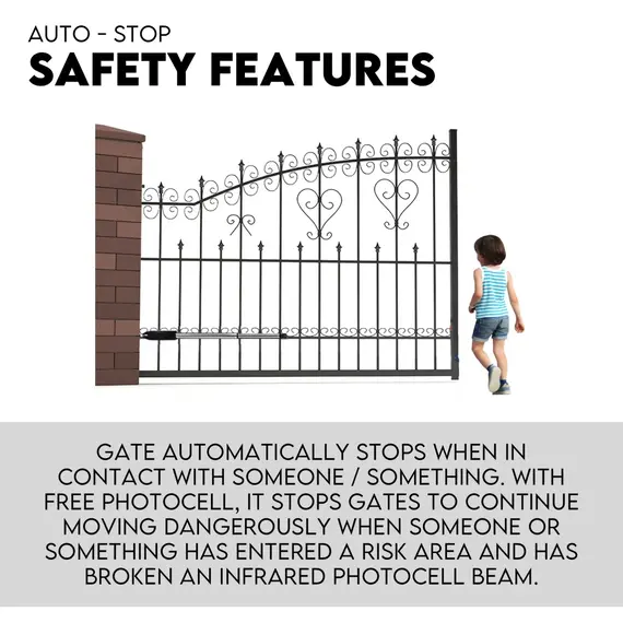 Swing Gate Opener Automatic Full Solar Power Kit Remote Control image: 1