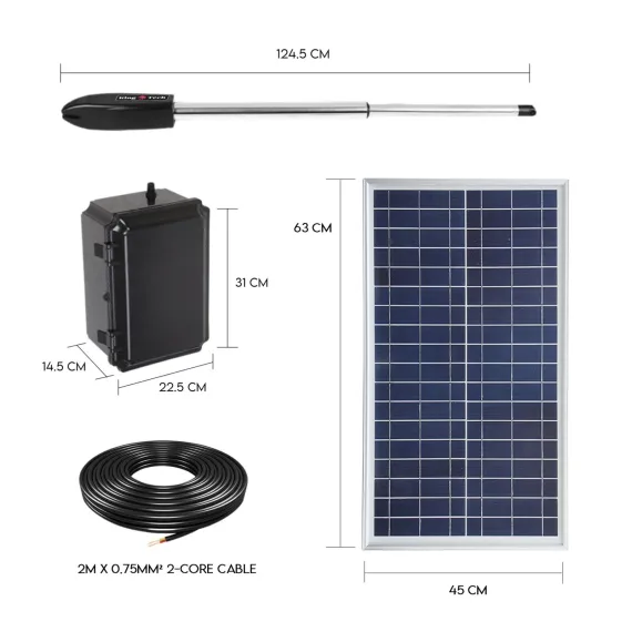 Swing Gate Opener Automatic Full Solar Power Kit Remote Control image: 3