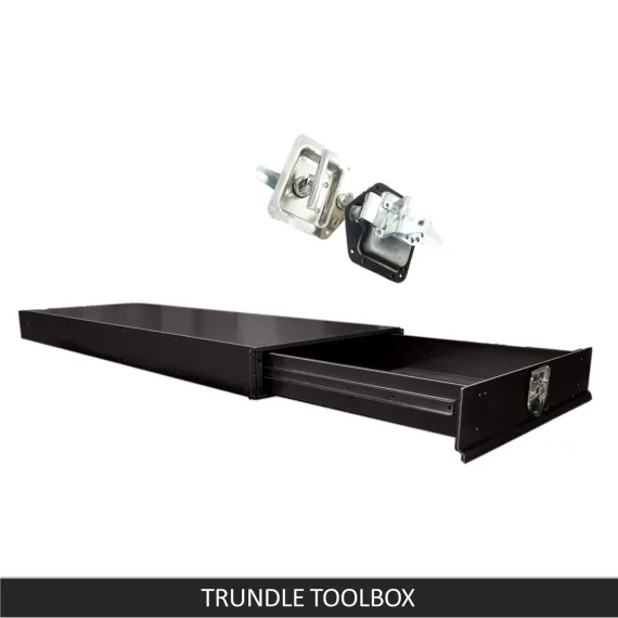 Under Tray Body Tool Box Trundle Drawer 1500 Long UTE Truck ToolBox Black image: 1