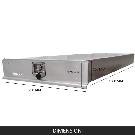 Under Tray Tool Box Trundle Drawer 1500 mm UTE Drawer Dual Extra Cab Toolbox image: 2