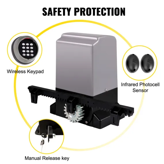 VEVOR Sliding Gate Opener Automatic Sliding Gate 1800 KG 4 Remote & APP Control image: 5