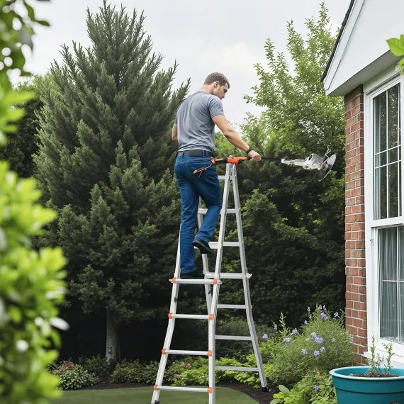 VEVOR Telescoping Ladder A Frame, 13 FT Compact Aluminum Extension Ladder, Multi-Function Portable Collapsible RV Ladder, Telescopic Ladder for Homework Stairs Indoor Outdoor Roof, 330lb Load image: 7