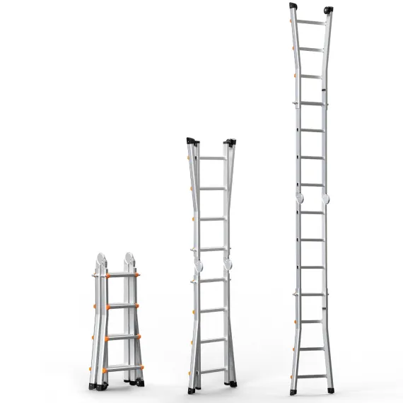 VEVOR Telescoping Ladder A Frame, 13 FT Compact Aluminum Extension Ladder, Multi-Function Portable Collapsible RV Ladder, Telescopic Ladder for Homework Stairs Indoor Outdoor Roof, 330lb Load image: 9