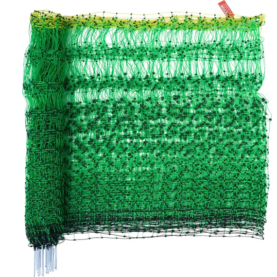 VEVOR Electric Fence Netting, 1.06 x 49.98 m, PE Net Fencing with Posts & Double-Spiked Stakes, Utility Portable Mesh for Goats, Sheep, Lambs, Deer, Hogs, Dogs, Used in Backyards, Farms, and Ranches