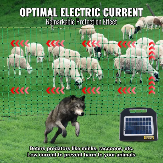 VEVOR Electric Fence Netting, 1.06 x 49.98 m, PE Net Fencing with Posts & Double-Spiked Stakes, Utility Portable Mesh for Goats, Sheep, Lambs, Deer, Hogs, Dogs, Used in Backyards, Farms, and Ranches image: 4