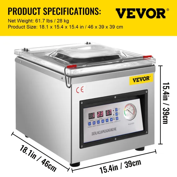 Vevor DZ-260C Digital Vacuum Sealer Food Vacuum Sealing Packing Machine 220V image: 6