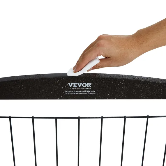 VEVOR Free Standing Dog Gate 32x96.5 inch Freestanding Pet Gate Foldable Brown image: 8