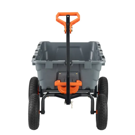 VEVOR Dump Cart, Poly Garden Dump Cart with Easy to Assemble Steel Frame, Dump Wagon with 2-in-1 Convertible Handle, Utility Wheelbarrow  544kg/ 1200lbs Capacity, 33cm/ 13 inch Tires image: 8