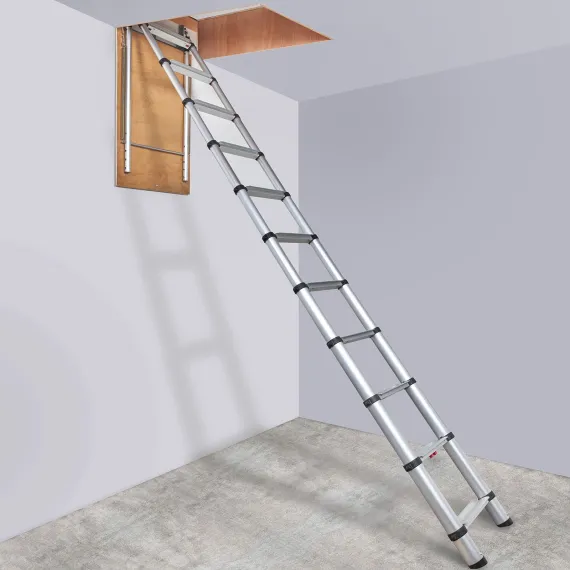 VEVOR Attic Ladder Telescoping, 158.76kg Capacity, 100cm x 59.94cm,Multi-Purpose Aluminium Extension, Lightweight and Portable,Fits298.7cm-320.04cmCeilingHeights,Convenient Access to Your Attic Standa image: 7