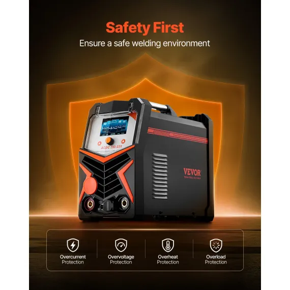 VEVOR TIG Welder 6-In-1 AC/DC Welding Machine Pulse Spot MMA Stick IGBT Inverter image: 4