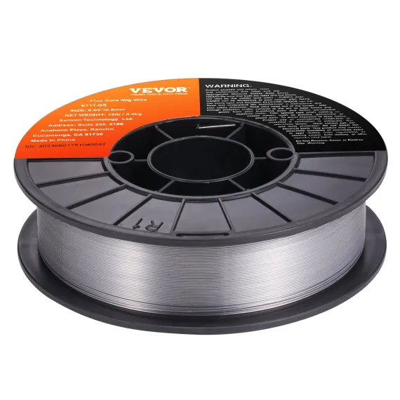VEVOR Flux Core Welding Wire, E71T-GS 0.030-inch 10LBS, Gasless Mild Steel MIG Welding Wire with Low Splatter for All Position Arc Welding and Outdoor Use image: 8