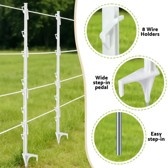 Giantz Electric Fence Posts 20pcs Electric Fence Poly White image: 5